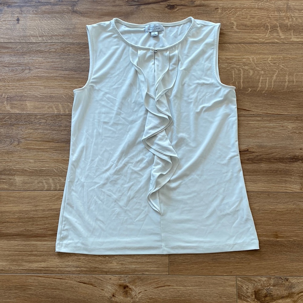 Cream ruffle top